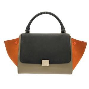 Celine Trapeze Leather Suede Handbag Gray